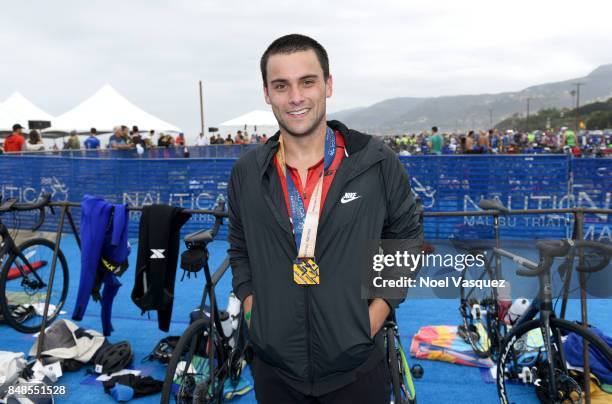 Actor Jack Falahee participates in the Nautica Malibu Triathlon at Zuma Beach on September 17, 2017 in Malibu, California.