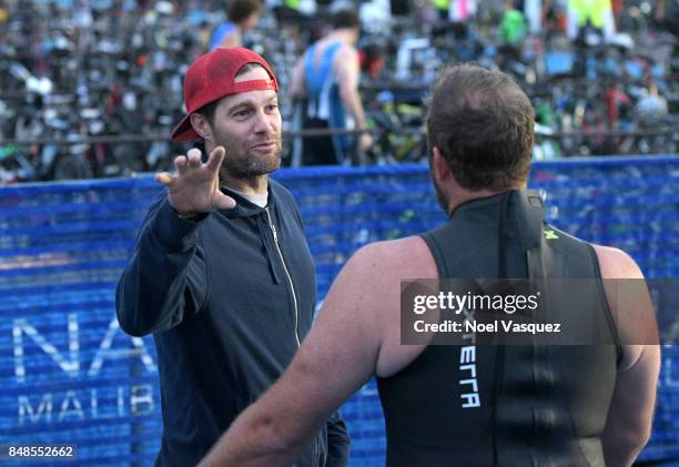 Actor Geoff Stults participates in the Nautica Malibu Triathlon at Zuma Beach on September 17, 2017 in Malibu, California.