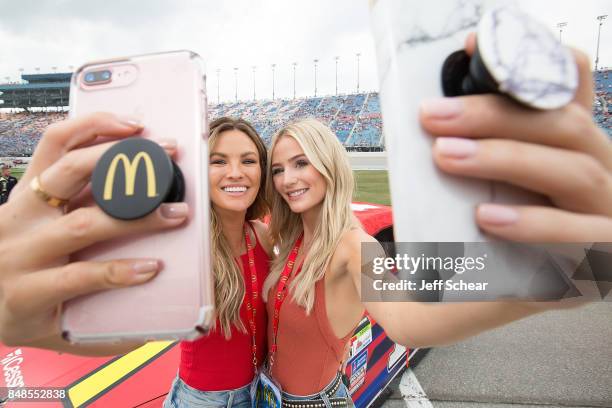 Becca Tilley and Lauren Bushnell attend McDonald's celebrates Buttermilk Crispy Tenders on race day at the Chicagoland Speedway on September 17, 2017...