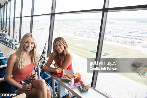 Lauren Bushnell and Becca Tilley attend McDonald's celebrates Buttermilk Crispy Tenders on race day at the Chicagoland Speedway on September 17, 2017...