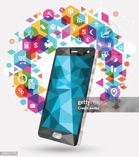 app on business - banking app stock illustrations