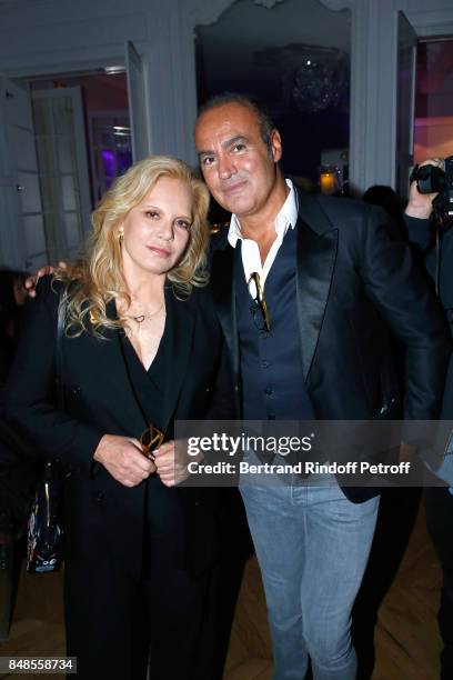 Sylvie Vartan and lawyer Roland Perez attend the Dinner after Sylvie Vartan performed at L'Olympia on September 16, 2017 in Paris, France.