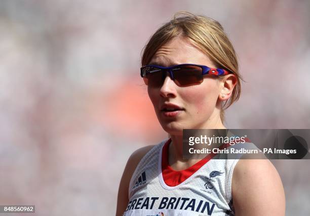 Great Britain's Katrina Hart after her Women's 200m - T37 heats at the Olympic Stadium, London.