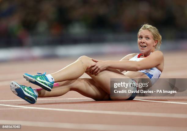 Great Britain's Bethany Woodward smiles after winning Silver during the Women's 200m - T37 Final at the Olympic Stadium, London.