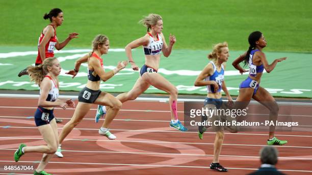 Great Britain's Beth Woodward runs in the Women's 200m T37 final on Day 6 of the London 2012 Paralympic Games in the Olympic Stadium, London.