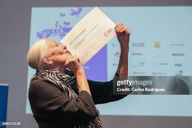 Vanessa Redgrave receives an Honorary Member of Portuguese Film Academy award while attending 'Festival Internacional De Cultura' in Cascais on...