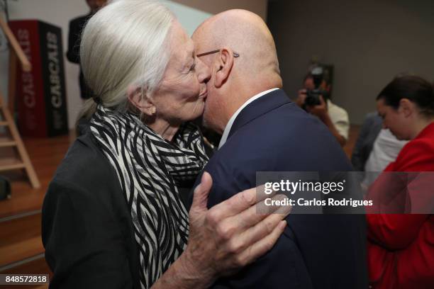 Vanessa Redgrave with Salvato Teles de Menezes CEO Dom Luis I fundation while attending 'Festival Internacional De Cultura' in Cascais on September...