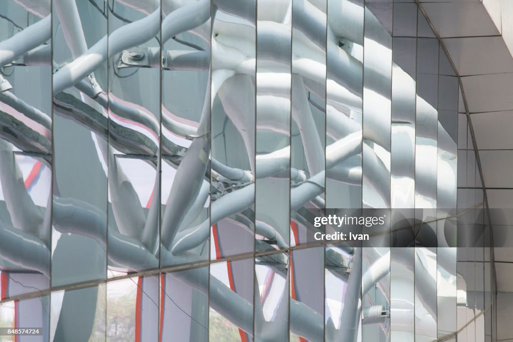Glass Architecture Reflection in Shenzhen Port