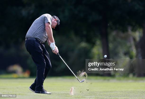 Ted Potter Jr. Hits on the 9th hole during the final round of the Web.com Tour Albertson's Boise Open at Hillcrest Country Club on September 17, 2017...