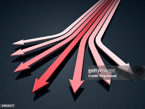 diverging arrows - confusion stock illustrations