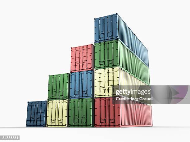 Stacked Freight Containers Photos and Premium High Res Pictures - Getty ...
