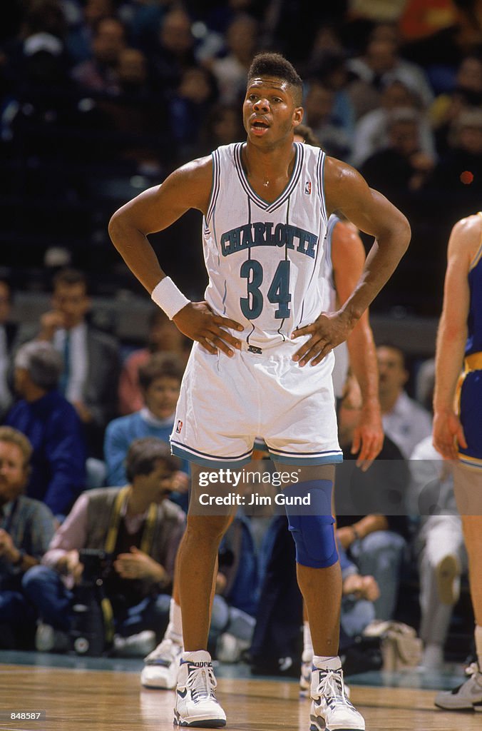 J R Reid J.R. Reid of the Charlotte Hornets stands on the court during an NBA ...