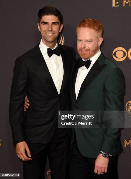 Actor Jesse Tyler Ferguson and Justin Mikita attend the 69th Annual Primetime Emmy Awards at Microsoft Theater on September 17, 2017 in Los Angeles,...