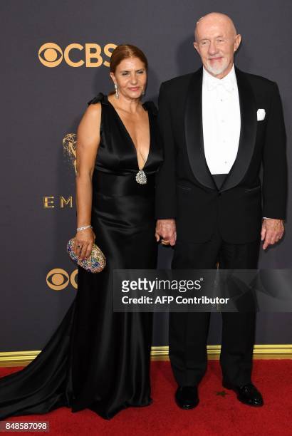 Jonathan Banks and his wife Gennera Banks arrives for the 69th Emmy Awards at the Microsoft Theatre on September 17, 2017 in Los Angeles, California....
