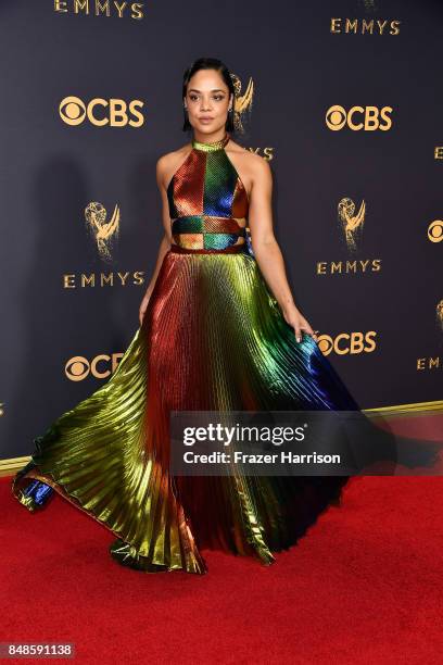 Actor Tessa Thompson attends the 69th Annual Primetime Emmy Awards at Microsoft Theater on September 17, 2017 in Los Angeles, California.