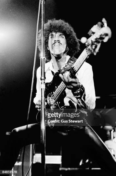Photo of THIN LIZZY and Phil LYNOTT, Phil Lynott performing on stage