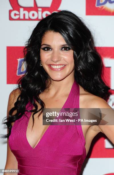 Natalie Anderson arrives at the TV Choice Awards at the Dorchester hotel in London.