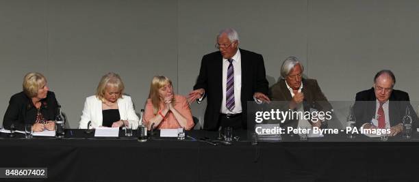 Hillsborough Family Support Group member Trevor Hicks speaks during a press conference at Liverpool's Anglican Cathedral after the release of...