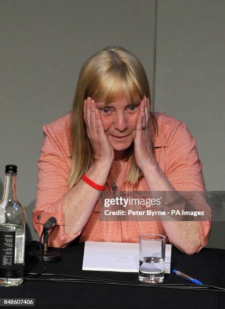 Hillsborough Family Support Group member Margaret Aspinall, the mother of Hillsborough victim James Aspinall, during a press conference at...