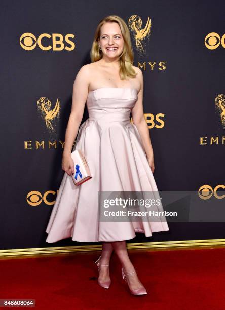 Actor Elisabeth Moss attends the 69th Annual Primetime Emmy Awards at Microsoft Theater on September 17, 2017 in Los Angeles, California.