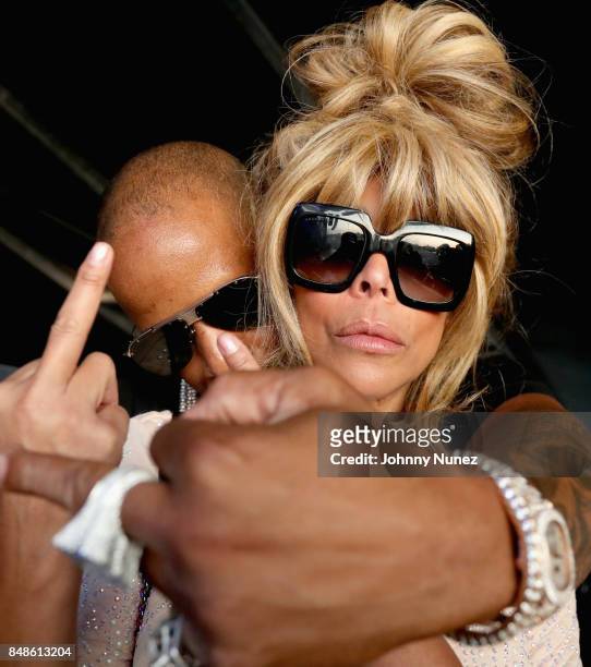 Personality Wendy Williams and Kevin Hunter pose backstage during the Meadows Music and Arts Festival - Day 3 at Citi Field on September 17, 2017 in...