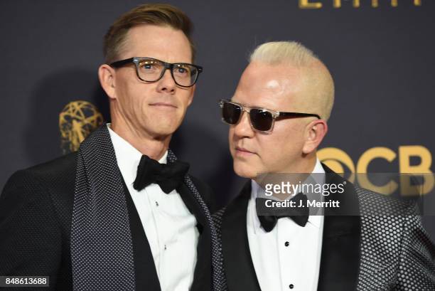 Writer/producer/director Ryan Murphy and David Miller attend the 69th Annual Primetime Emmy Awards at Microsoft Theater on September 17, 2017 in Los...