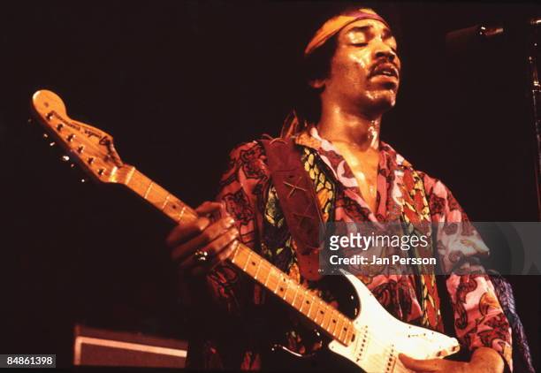 Photo of Jimi HENDRIX; performing live onstage at the KB-Hallen