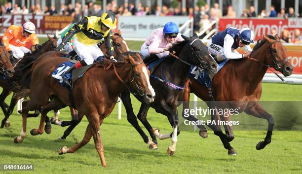 Dick Doughtywylie ridden by William Buick beats Keene Dancer and Cool Macavity to win The Frank Whittle Partnership Classified Stakes during the...