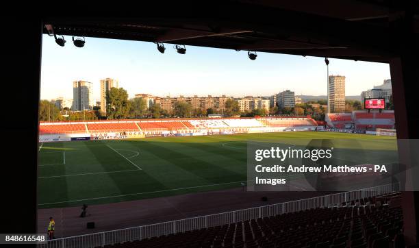 General view of the Karadjordje Stadium, Novi Sad.