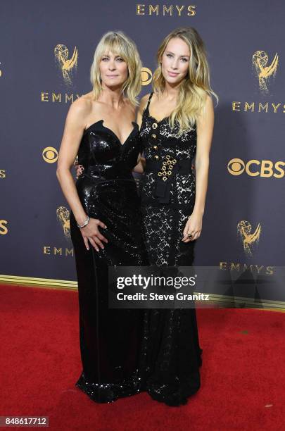 Actor Robin Wright and Dylan Frances Penn attend the 69th Annual Primetime Emmy Awards at Microsoft Theater on September 17, 2017 in Los Angeles,...