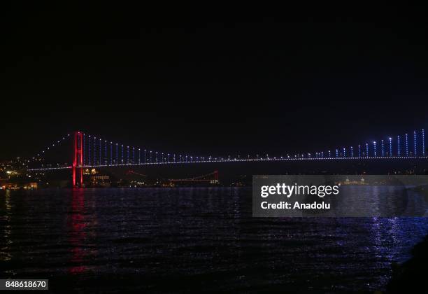 The July 15 Martyrs Bridge light-up red, blue and white for Slovenia after Slovenia won their first ever gold medal in the EuroBasket 2017 and became...