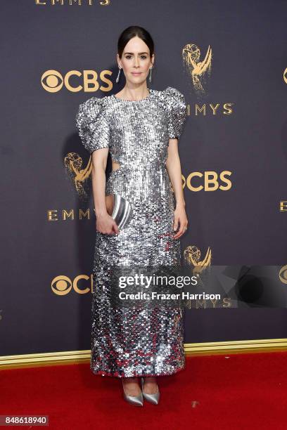 Actor Sarah Paulson attends the 69th Annual Primetime Emmy Awards at Microsoft Theater on September 17, 2017 in Los Angeles, California.