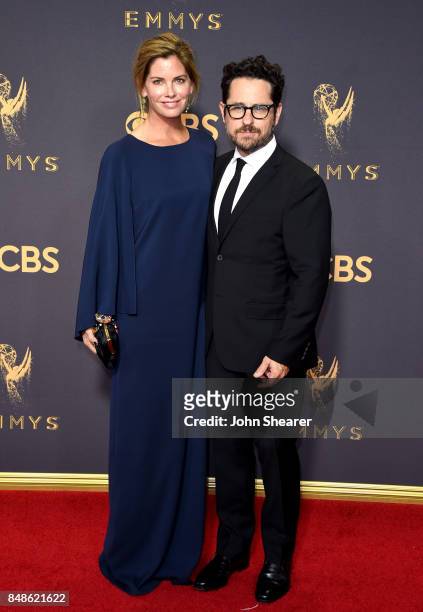 Katie McGrath and writer-producer-director J.J. Abrams attend the 69th Annual Primetime Emmy Awards at Microsoft Theater on September 17, 2017 in Los...