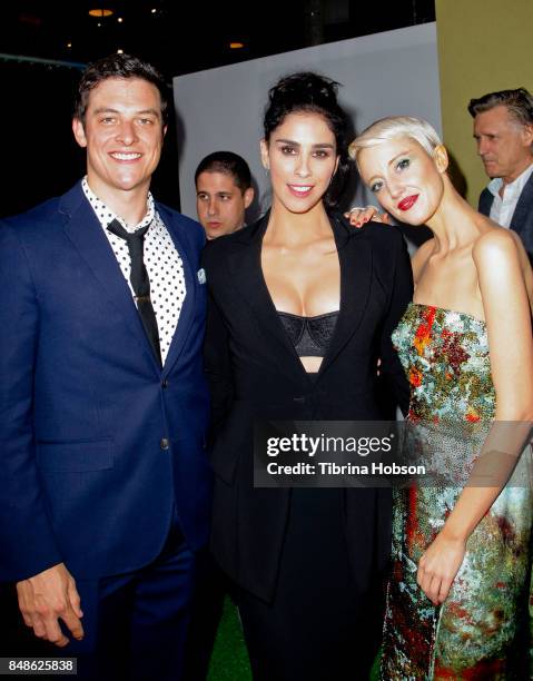 James Mackay, Sarah Silverman and Andrea Riseborough attend the premiere of Fox Searchlight Picture 'Battle Of The Sexes' at Regency Village Theatre...