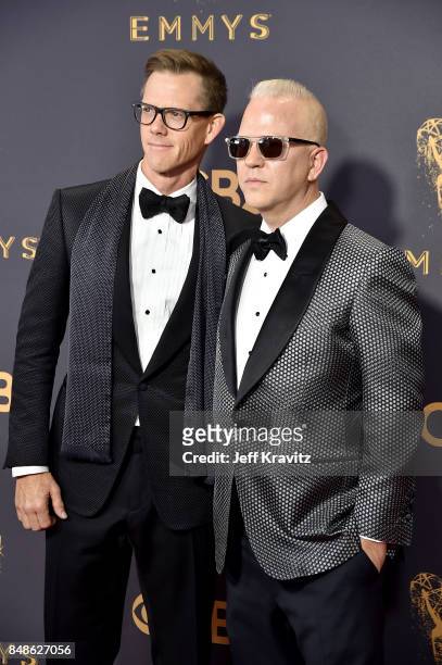 Photoagrapher David Miller and director/writer Ryan Murphy attend the 69th Annual Primetime Emmy Awards at Microsoft Theater on September 17, 2017 in...