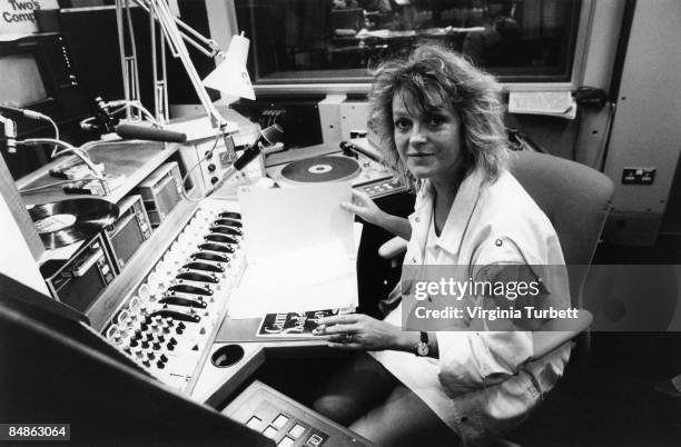 Photo of RADIO ONE and Annie NIGHTINGALE; in Radio One studio