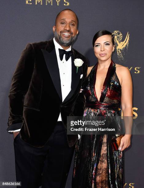 Producer Kenya Barris and Dr. Rainbow Edwards-Barris attend the 69th Annual Primetime Emmy Awards at Microsoft Theater on September 17, 2017 in Los...