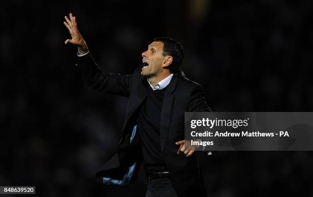 Brighton & Hove Albion manager Gus Poyet during the npower Championship match at Vicarage Road, Watford.