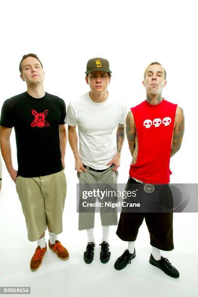 Photo of Travis BARKER and BLINK 182 and Mark HOPPUS and Tom DELONGE; Mark Hoppus, Tom DeLonge, Travis Barker
