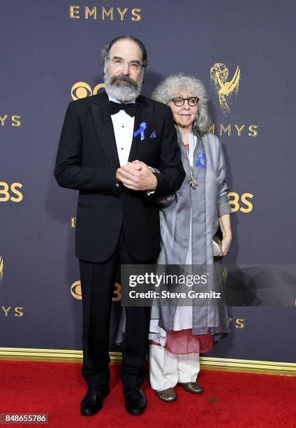 Actors Mandy Patinkin and Kathryn Grody attend the 69th Annual Primetime Emmy Awards at Microsoft Theater on September 17, 2017 in Los Angeles,...