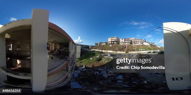 Units inside the Tutu High Rise remain exposed to the outside more than a week after Hurricane Irma destroyed the building September 17, 2017 in...