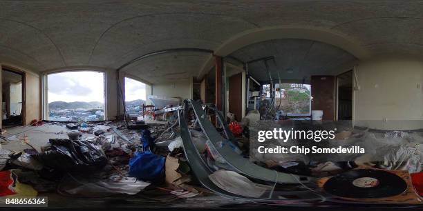 Units inside the Tutu High Rise remain exposed to the outside more than a week after Hurricane Irma destroyed the building September 17, 2017 in...