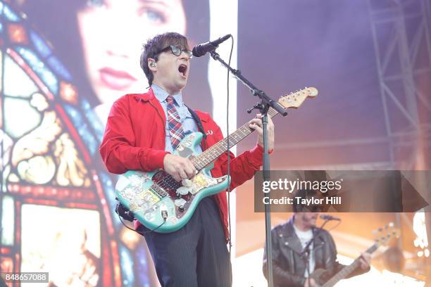 Rivers Cuomo of Weezer performs onstage during Day 3 at The Meadows Music & Arts Festival at Citi Field on September 17, 2017 in New York City.