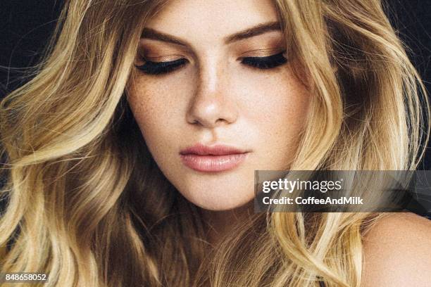 beautiful woman - female model long hair stock pictures, royalty-free photos & images