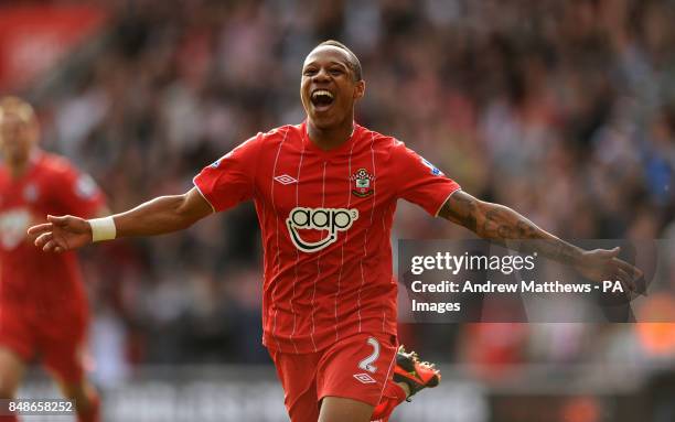 Southampton's Nathaniel Clyne celebrates scoring his side's second goal during the Barclays Premier League match at St Mary's Stadium, Southampton.