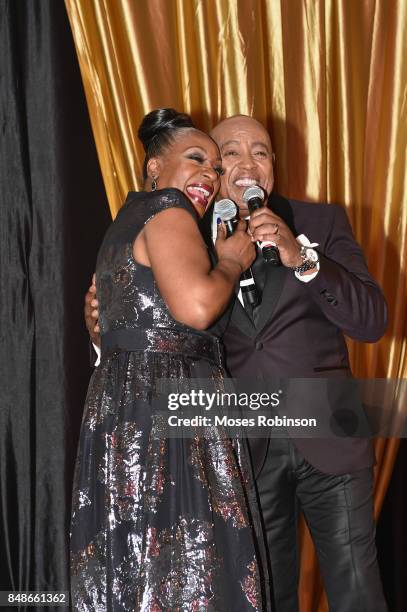 Recording artist Regina Belle and recording artist Peabo Bryson perform at the 2017 DMF Care for Congo Gala at St. Regis Hotel on September 16, 2017...