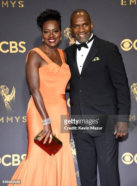 Actors Viola Davis and Julius Tennon attend the 69th Annual Primetime Emmy Awards at Microsoft Theater on September 17, 2017 in Los Angeles,...