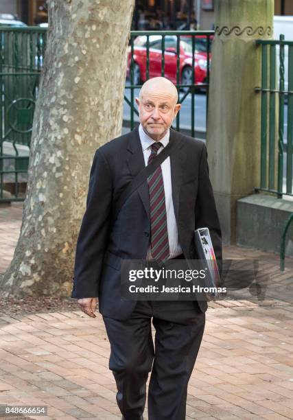 Phillip Boulten SC, the legal representatitive for Michael and Fadi Ibrahim arrives at Sydney Central Local Court on September 18, 2017 in Sydney,...