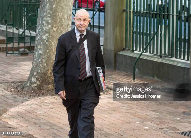 Phillip Boulten SC, the legal representatitive for Michael and Fadi Ibrahim arrives at Sydney Central Local Court on September 18, 2017 in Sydney,...