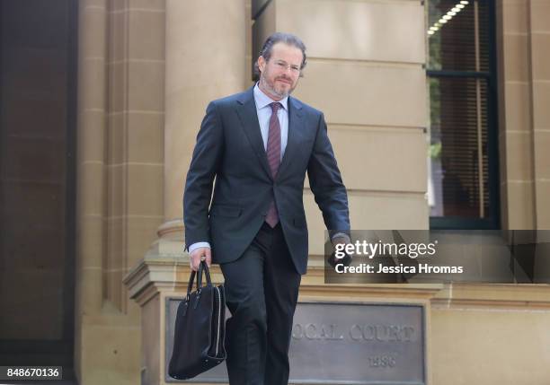 Simon Buchen barrister for Mustapha Dib arrives at Sydney Central Local Court on September 18, 2017 in Sydney, Australia. Michael and Fadi Ibrahim,...